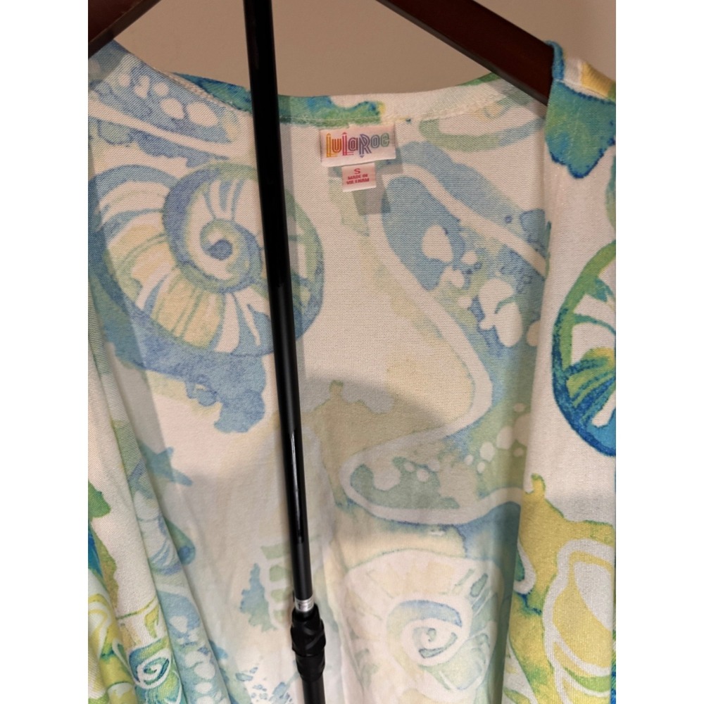 NWT Lularoe Caroline Cardigan Sweather Small‎ White, Teal, & Green - Picture 7 of 9